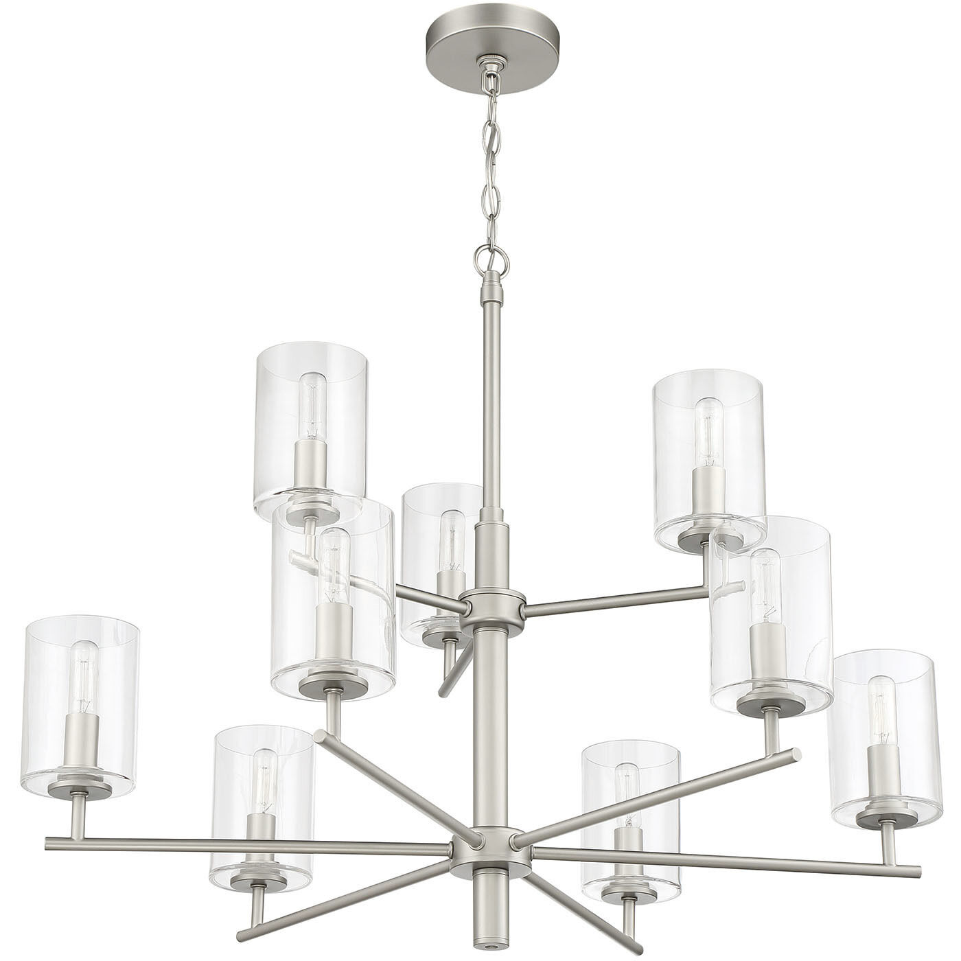 Hailie 9 Light 32 inch Satin Nickel Chandelier Ceiling Light
