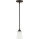 Neighborhood Grace 1 Light 5 inch Espresso Mini Pendant Ceiling Light in White Frosted Glass, Jeremiah