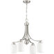 Neighborhood Bolden 4 Light 23 inch Brushed Polished Nickel Chandelier Ceiling Light in White Frost Glass, Neighborhood Collection