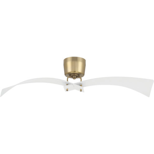 Tern 52 inch White/Satin Brass with White Blades Ceiling Fan (Blades Included)