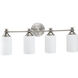 Neighborhood Dardyn 4 Light 29.5 inch Brushed Polished Nickel Vanity Light Wall Light in White Frosted Glass