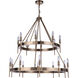 Larrson 18 Light 36 inch Satin Brass Chandelier Ceiling Light