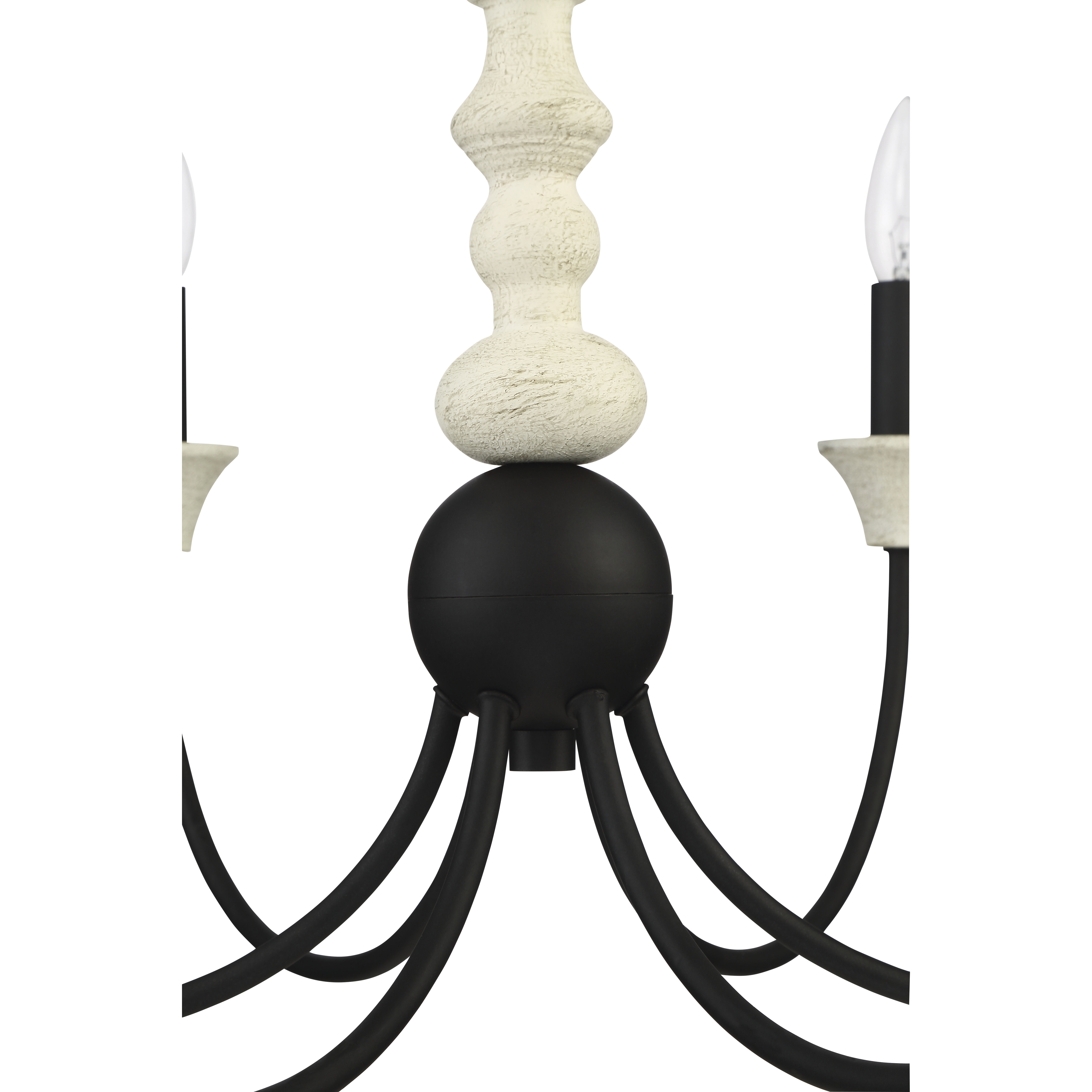 Meadow Place 6 Light 24 inch Cottage White/Espresso Chandelier Ceiling Light