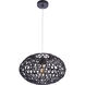 Natural 1 Light 16.54 inch Flat Black Pendant Ceiling Light, Orb