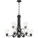 Bolden 9 Light 29 inch Flat Black Chandelier Ceiling Light in Clear Seeded, Neighborhood Collection