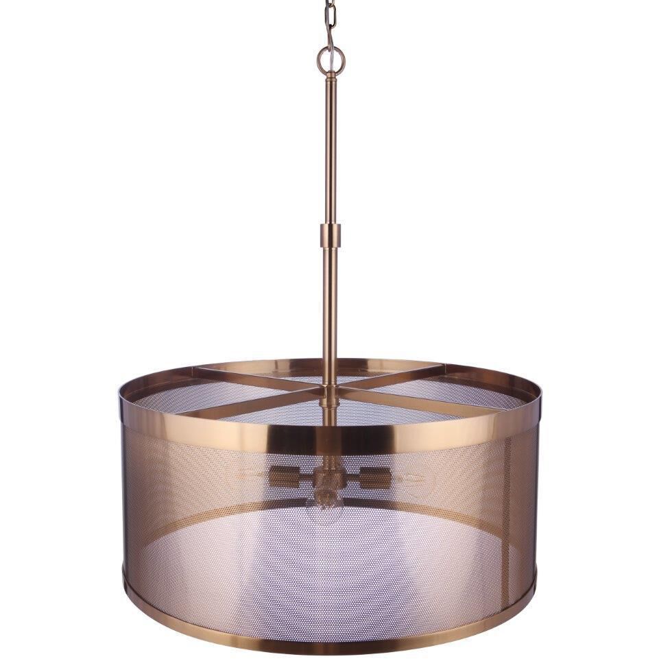 Mesh 4 Light 28 inch Satin Brass Pendant Ceiling Light