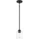 Neighborhood Bolden 1 Light 5 inch Flat Black Mini Pendant Ceiling Light in Clear Seeded, Neighborhood Collection