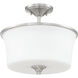 Neighborhood Gwyneth 2 Light 13 inch Brushed Polished Nickel Convertible Semi Flush Ceiling Light in White Frost Glass, Neighborhood Collection