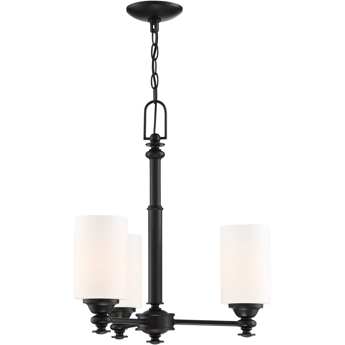 Neighborhood Dardyn 3 Light 20.5 inch Espresso Chandelier Ceiling Light in White Frosted Glass