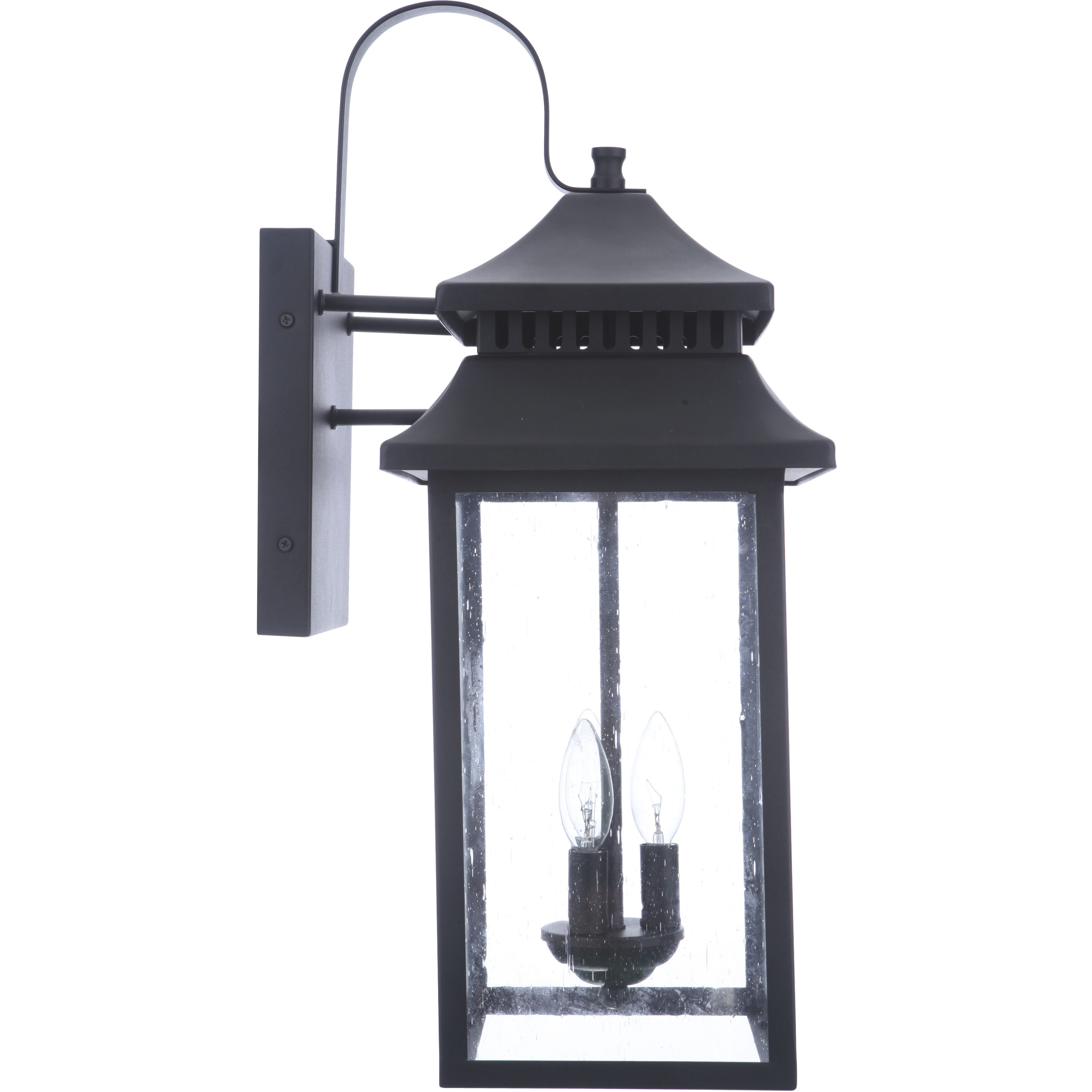 Crossbend 3 Light 24 inch Dark Bronze Gilded Outdoor Wall Lantern