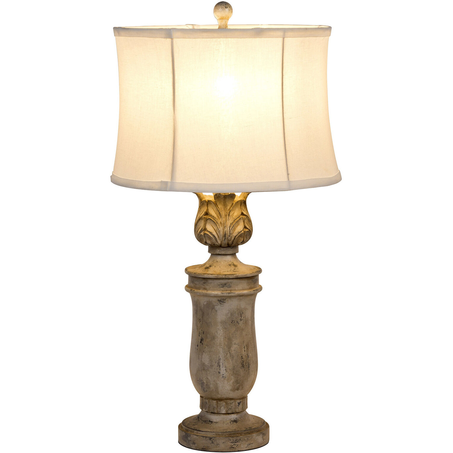 Litex 29 inch 100 watt Cottage Grey Table Lamp Portable Light