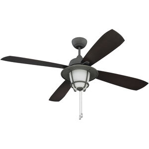 Morrow Bay 56 inch Aged Galvanized with Dark Walnut Blades Outdoor Ceiling Fan in White Frosted Glass