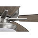 Super Pro 119 60 inch Brushed Polished Nickel with Driftwood/Grey Walnut Blades Contractor Ceiling Fan, Pan