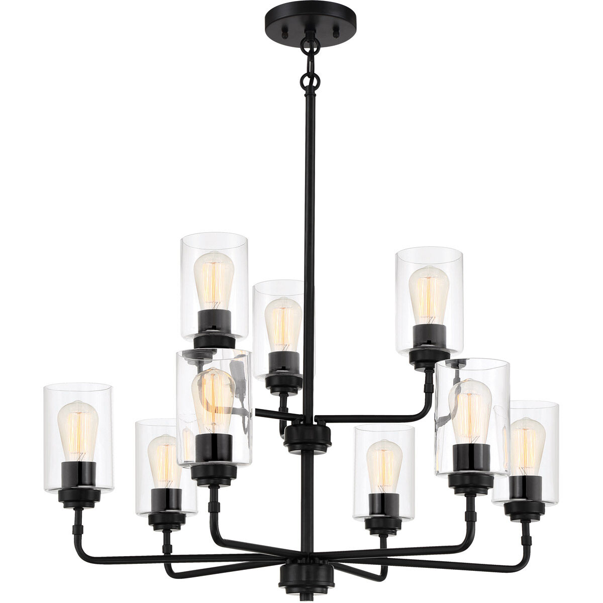 Stowe 9 Light 30 inch Flat Black Chandelier Ceiling Light