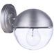 Evie Outdoor Wall Mount in Satin Aluminum, Small