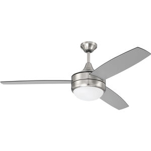 Phaze II 52 inch Brushed Polished Nickel with Brushed Nickel/Greywood Textured Blades Ceiling Fan (Blades Included), Contractor Fan