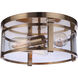 Elliot 3 Light 13 inch Satin Brass Flushmount Ceiling Light