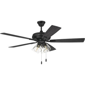 Eos 52 inch Flat Black with Flat Black/Greywood Blades Ceiling Fan (Blades Included), Contractor Fan