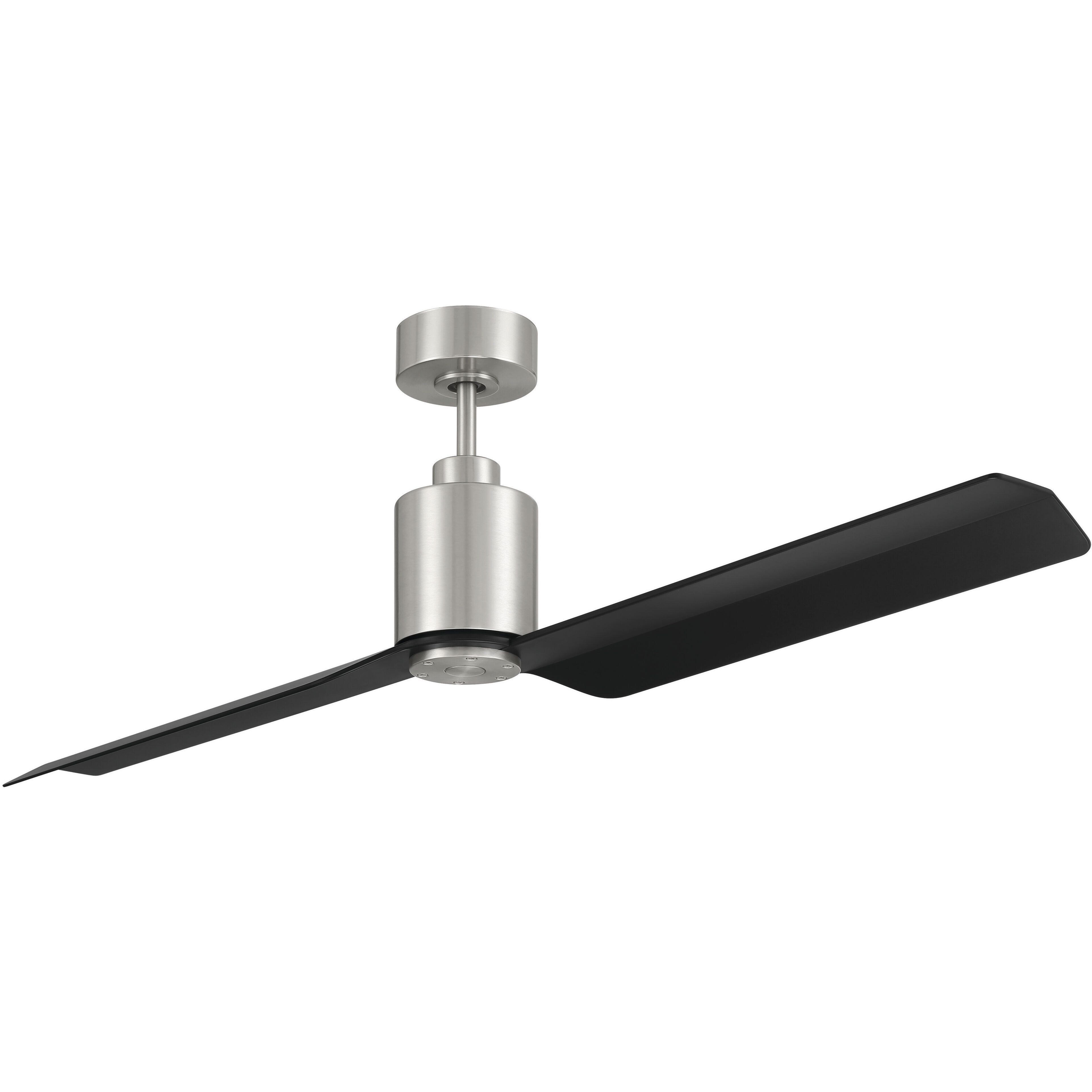 Sleek 56 inch Brushed Polished Nickel with Flat Black Blades Ceiling Fan
