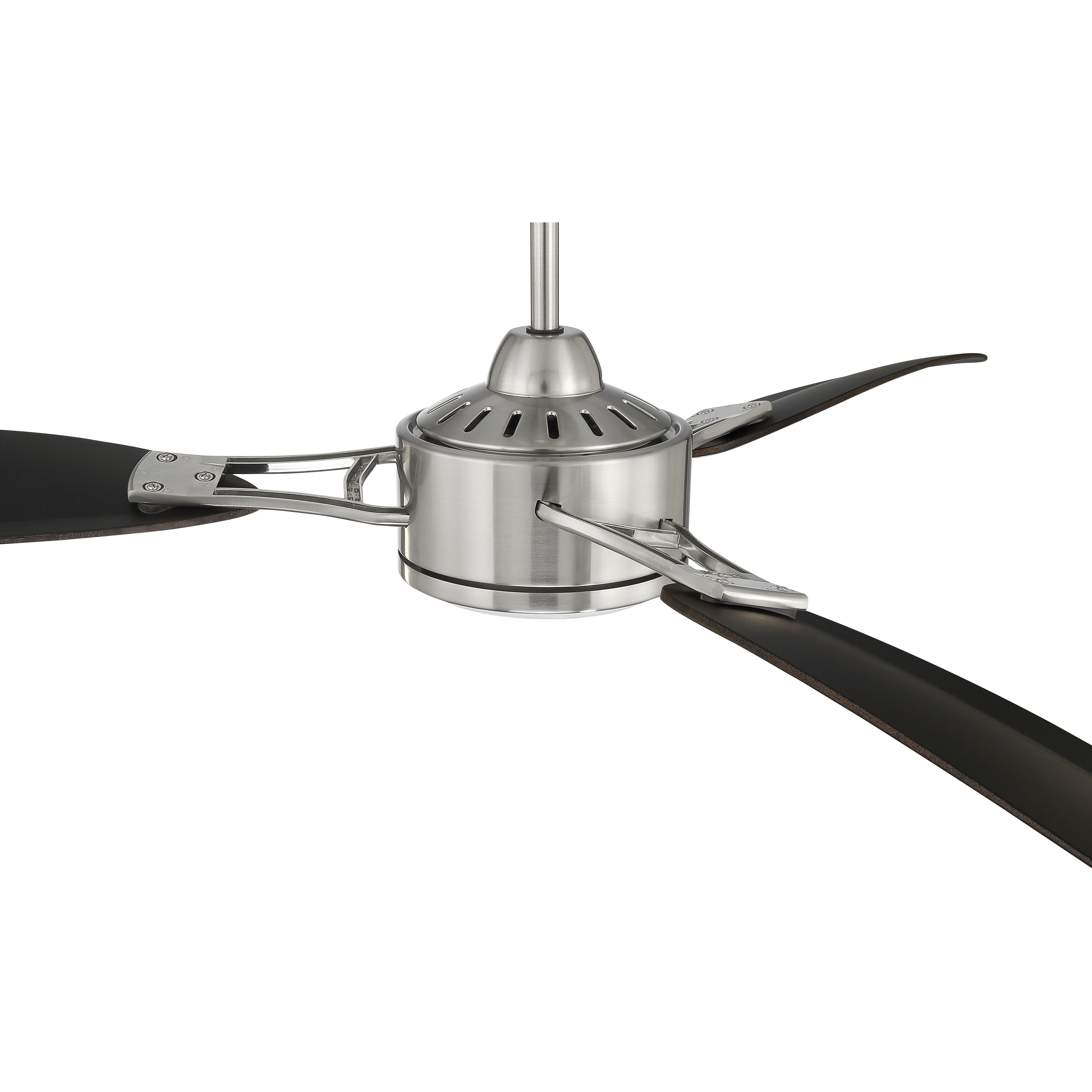 Journey 64 inch Brushed Polished Nickel with Black Walnut/Black Walnut Blades Ceiling Fan