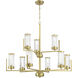 Whittley 9 Light 35.88 inch Satin Brass Chandelier Ceiling Light
