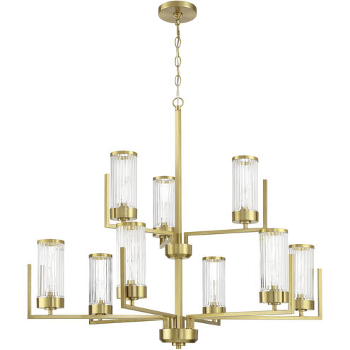 Whittley 9 Light 35.88 inch Satin Brass Chandelier Ceiling Light