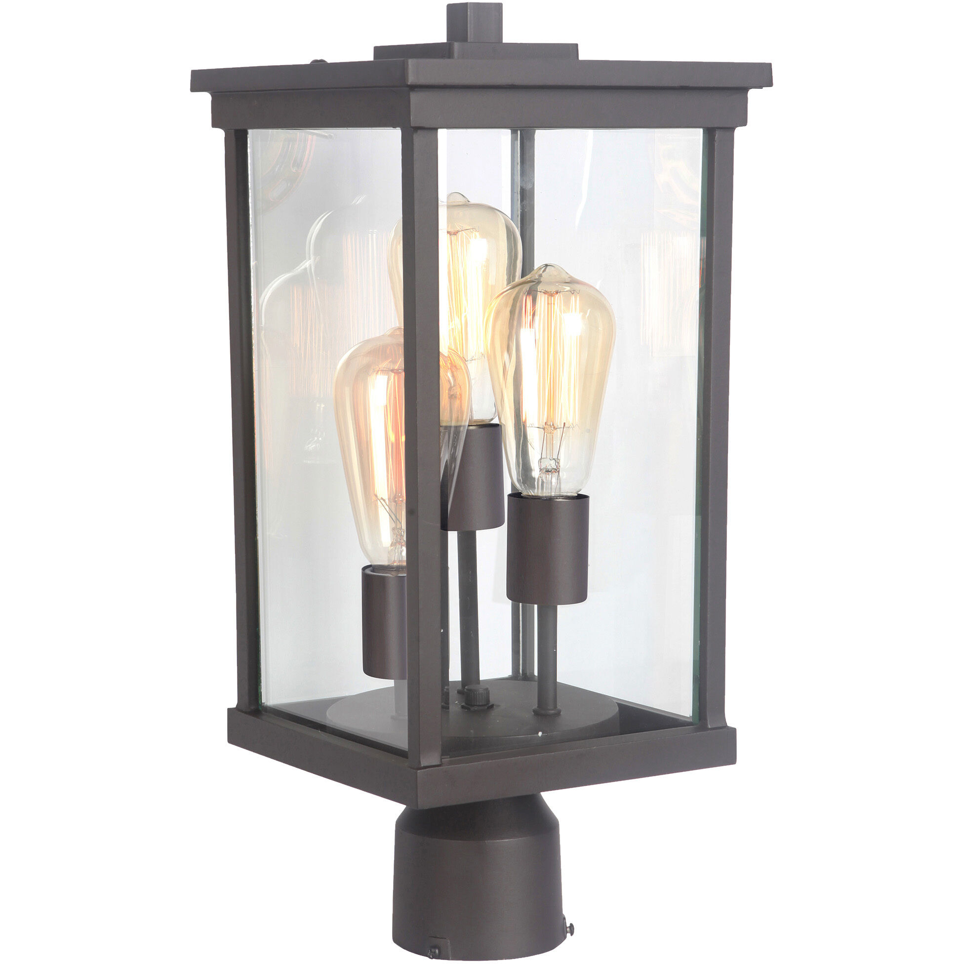 Riviera III 3 Light 18 inch Oiled Bronze Outdoor Outdoor Post Mount, Large