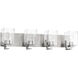 McClane 4 Light 32 inch Brushed Polished Nickel Vanity Light Wall Light