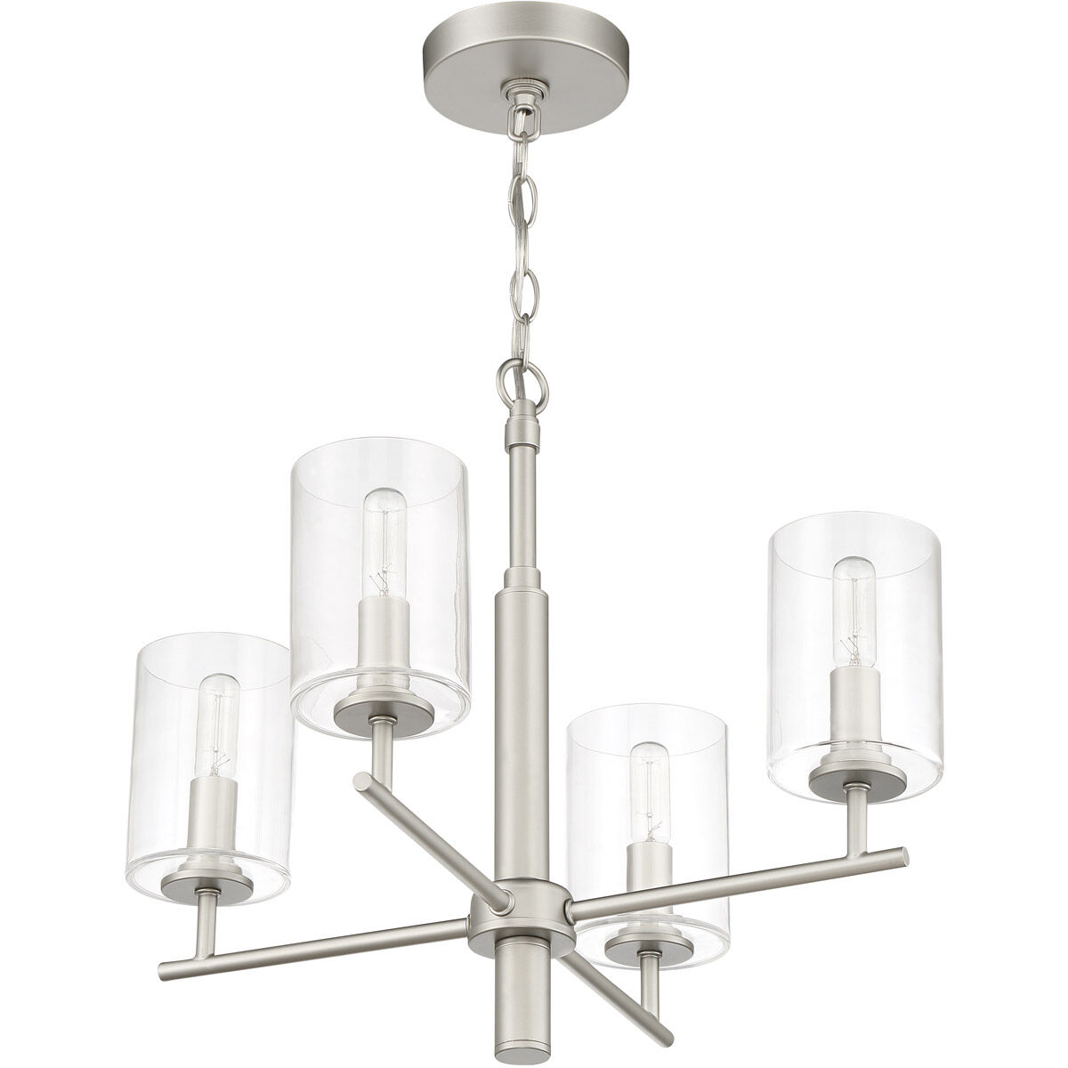 Hailie 4 Light 20 inch Satin Nickel Chandelier Ceiling Light