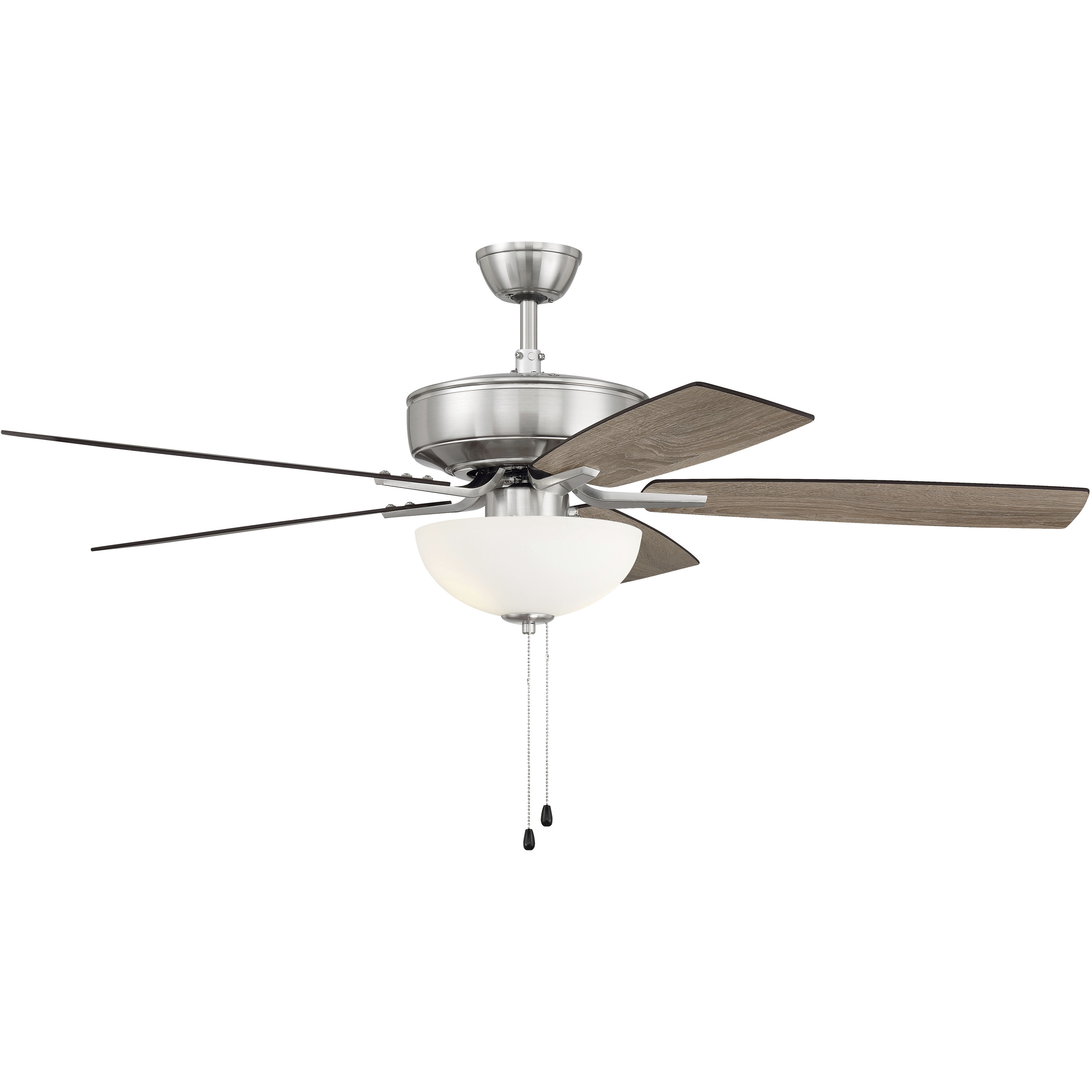 Pro Plus 211 52 inch Brushed Polished Nickel with Driftwood/Grey Walnut Blades Contractor Ceiling Fan in Driftwood / Grey Walnut