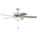 Pro Plus 211 52 inch Brushed Polished Nickel with Driftwood/Grey Walnut Blades Contractor Ceiling Fan in Driftwood / Grey Walnut