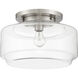 Peri 1 Light 14 inch Brushed Polished Nickel Flushmount Ceiling Light