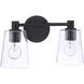 Emilio 2 Light 15 inch Flat Black Vanity Light Wall Light