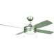 Laval 44 inch Brushed Satin Nickel with Brushed Nickel/Maple Blades Ceiling Fan