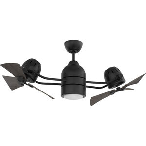 Bellows Duo 50 inch Flat Black with Grey Cedar Blades Indoor/Outdoor Ceiling Fan