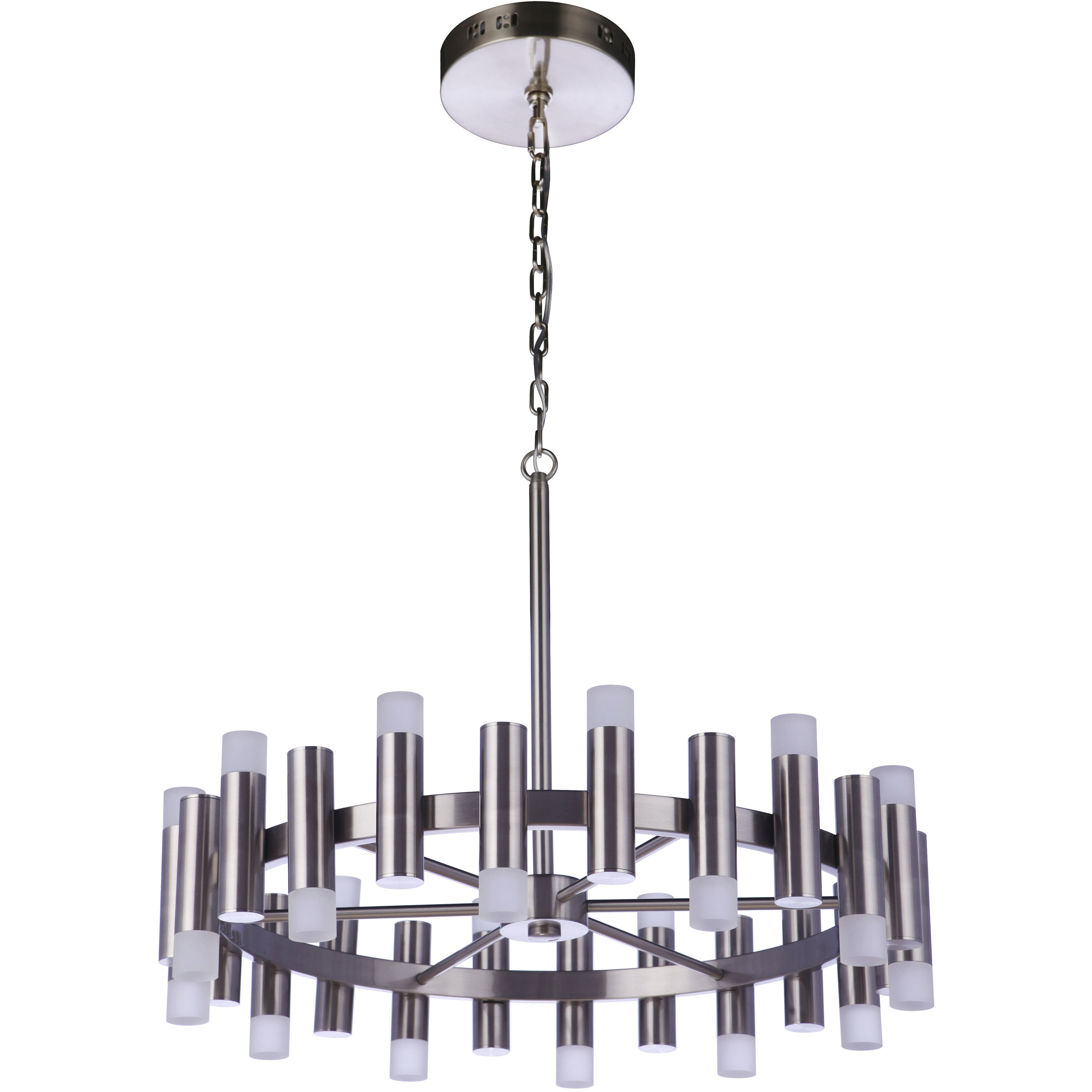 Simple Lux LED 27 inch Brushed Polished Nickel Chandelier Ceiling Light