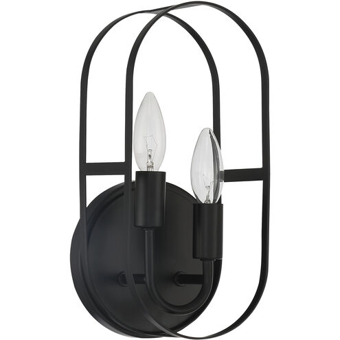 Mindful 2 Light 6 inch Flat Black Wall Sconce Wall Light