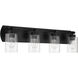Hendrix 4 Light 30.75 inch Flat Black Vanity Light Wall Light