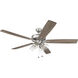 Super Pro 104 60 inch Brushed Polished Nickel with Driftwood/Grey Walnut Blades Contractor Ceiling Fan