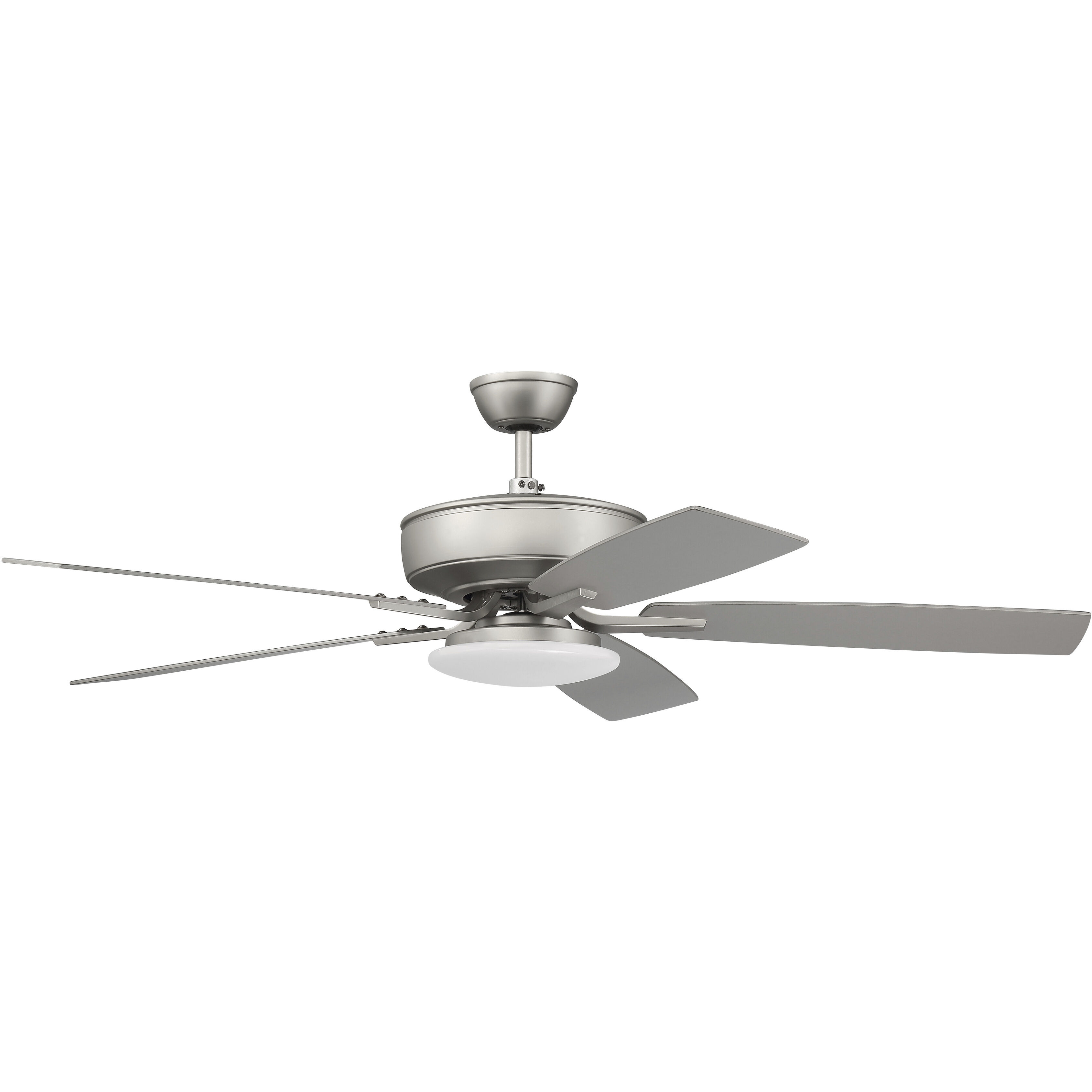 Pro Plus 112 52 inch Brushed Satin Nickel with Brushed Nickel/Greywood Blades Contractor Ceiling Fan, Slim