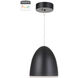 Studio LED 12 inch Flat Black Dome Pendant Ceiling Light