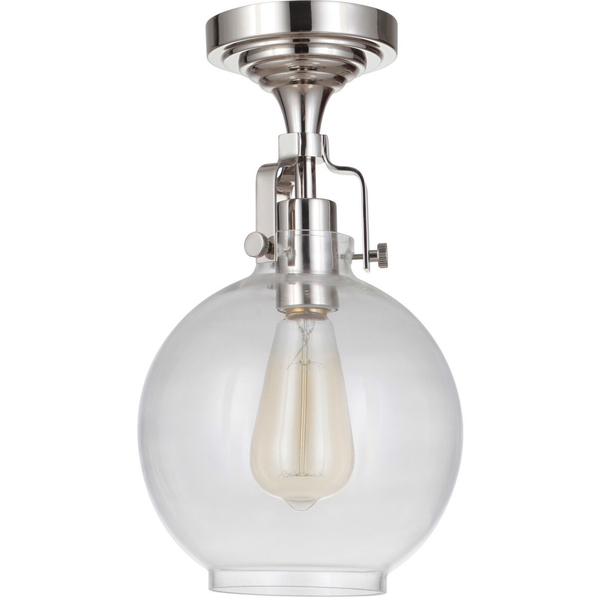 Gallery State House 1 Light 7.87 inch Polished Nickel Semi Flush Ceiling Light