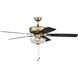 Pro Plus 101 52 inch Satin Brass with Black Walnut/Flat Black Blades Contractor Ceiling Fan
