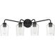 Shayna 4 Light 31 inch Flat Black Vanity Light Wall Light