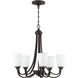 Neighborhood Grace 5 Light 26 inch Espresso Chandelier Ceiling Light in White Frosted Glass, Jeremiah