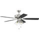 Pro Plus 104 52 inch Brushed Polished Nickel with Flat Black/Greywood Blades Ceiling Fan (Blades Included), Contractor Fan