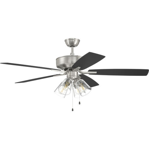 Pro Plus 104 52 inch Brushed Polished Nickel with Flat Black/Greywood Blades Ceiling Fan (Blades Included), Contractor Fan