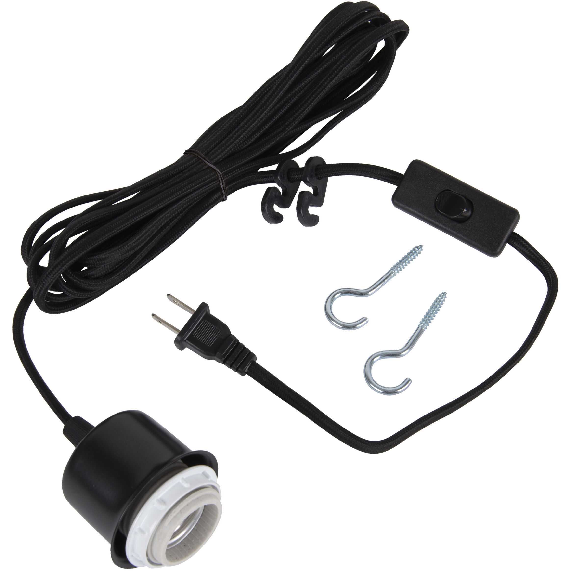 Swag Flat Black Pendant Hardware Ceiling Light