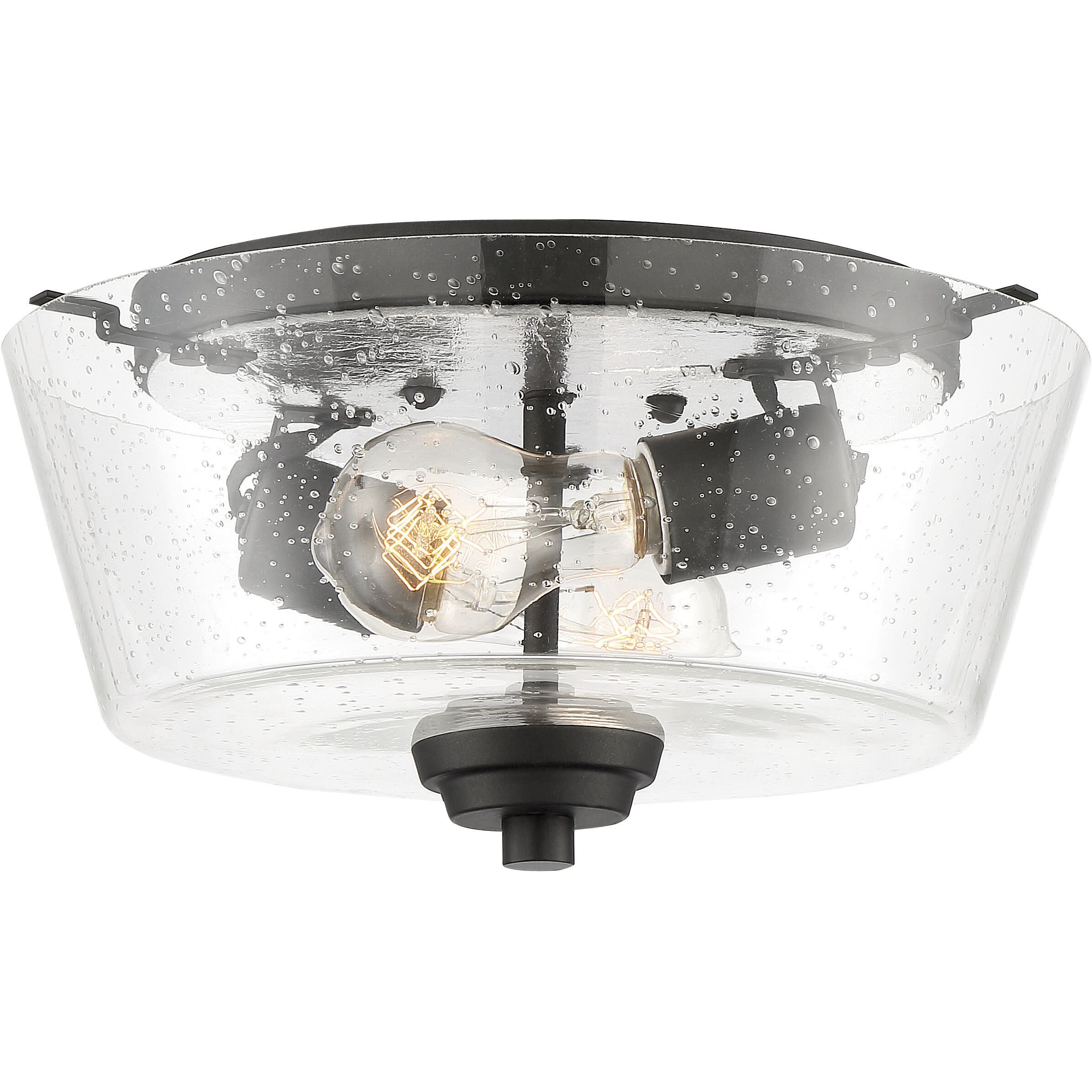 Neighborhood Grace 2 Light 13 inch Espresso Flushmount Ceiling Light in Clear Seeded, Neighborhood Collection