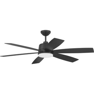 Hogan 54 inch Flat Black with Flat Black/Greywood Blades Ceiling Fan